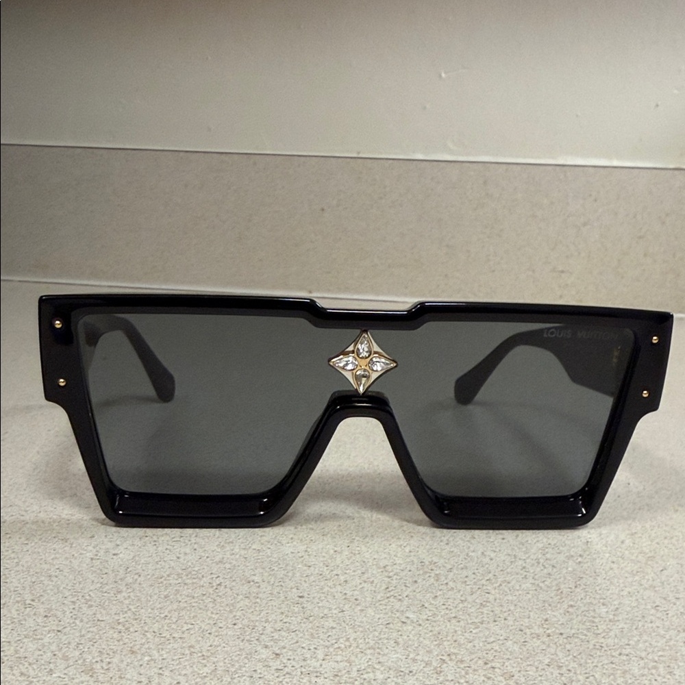 Louis Vuitton Black Sunglasses with Gold Accent